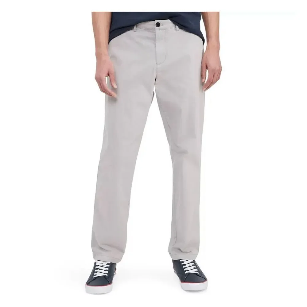 Mens Tommy Hilfiger Custom Fit Chino Khaki Flat Front Pants - Sz 30 x 32